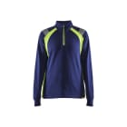 BLAKLAEDER - Damen Sweater Half-zipMarineblau/ High Vis Gelb XXL