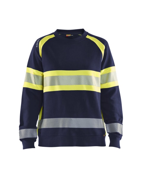 BLAKLAEDER - Damen High Vis SweatshirtMarineblau/ High Vis Gelb L