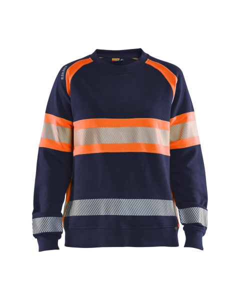 BLAKLAEDER - Damen High Vis SweatshirtMarineblau/Orange L
