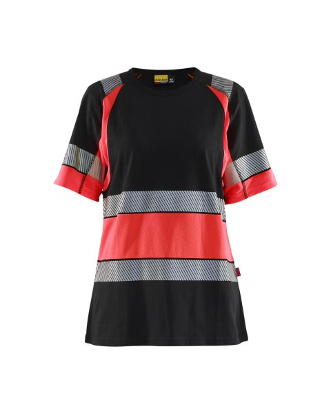 BLAKLAEDER - Damen High Vis T-ShirtSchwarz/High Vis Rot XL