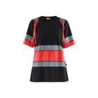 BLAKLAEDER - Damen High Vis T-ShirtSchwarz/High Vis Rot XL