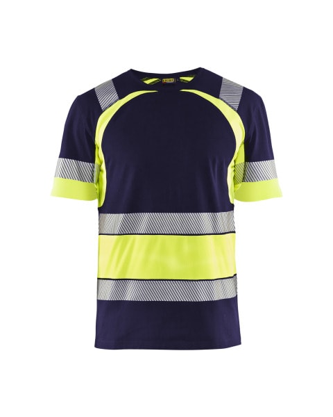 BLAKLAEDER - High Vis T-ShirtMarineblau/Gelb XS