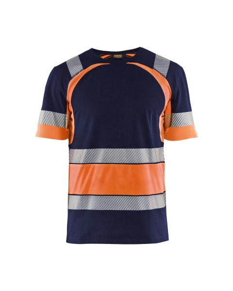 BLAKLAEDER - High Vis T-ShirtMarineblau/Orange XXL