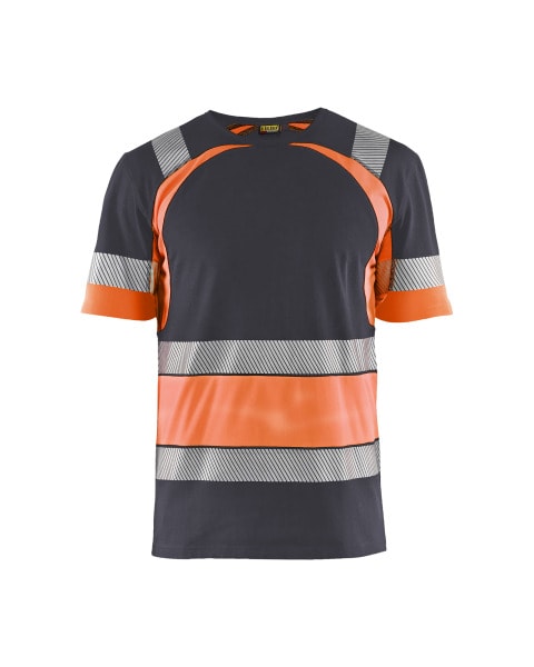 BLAKLAEDER - High Vis T-ShirtMittelgrau/High Vis Orange S