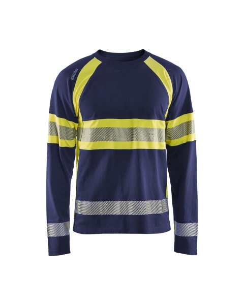 BLAKLAEDER - High Vis Shirt langärmeligMarineblau/Gelb XXL