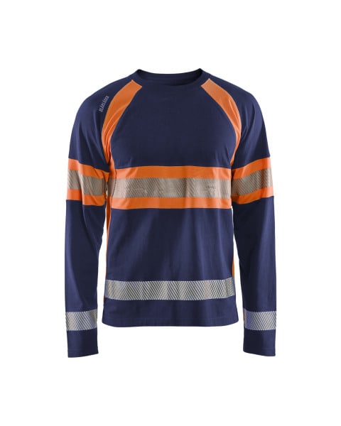 BLAKLAEDER - High Vis Shirt langärmeligMarineblau/Orange XS