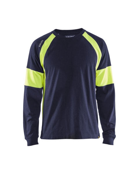 BLAKLAEDER - Langarm ShirtMarineblau/Gelb M