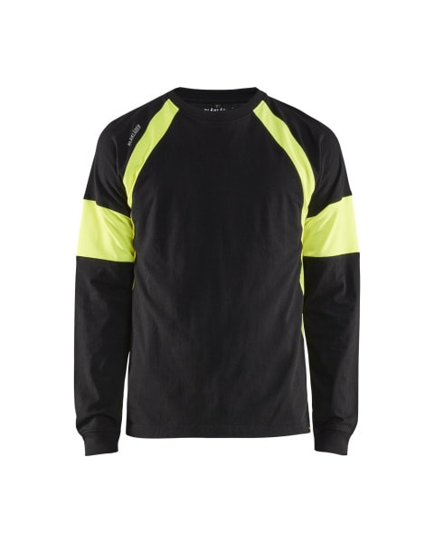 BLAKLAEDER - T-shirt long-sleeved with Hivis Schwarz/Gelb 5XL