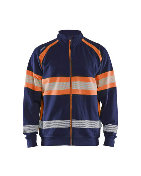 BLAKLAEDER - High Vis SweatjackeMarineblau/Orange XL
