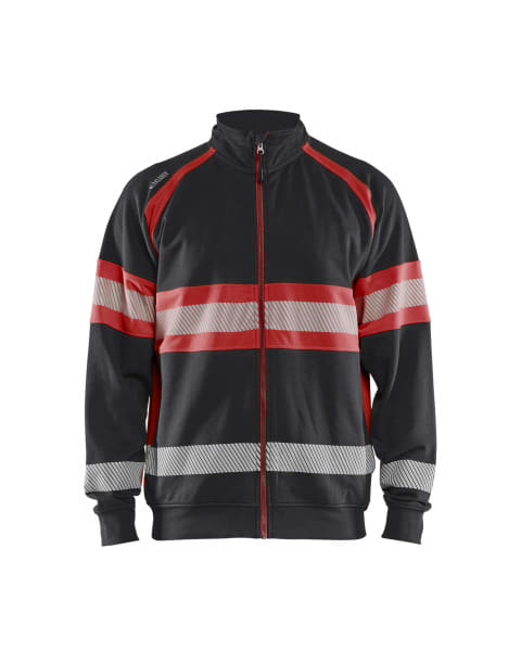 BLAKLAEDER - High Vis SweatjackeSchwarz/High Vis Rot S