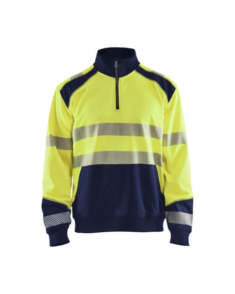 BLAKLAEDER - High Vis Sweatshirt Half-ZipHigh Vis Gelb/Marineblau S