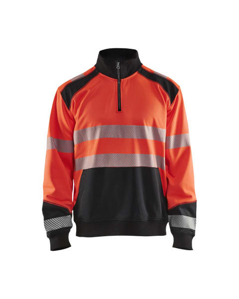 BLAKLAEDER - High Vis Sweatshirt Half-ZipHigh Vis Rot/Schwarz XXXL