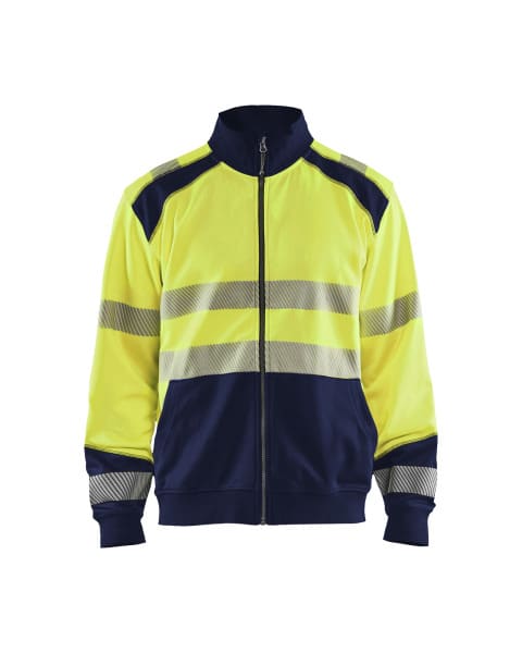 BLAKLAEDER - High Vis Sweatshirt mit ReißverschlussHigh Vis Gelb/Marineblau XXXL