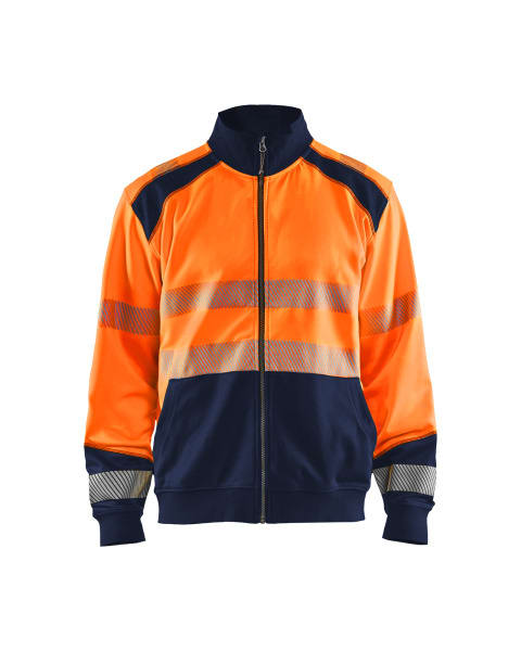 BLAKLAEDER - High Vis Sweatshirt mit ReißverschlussHigh Vis Orange/Marineblau L