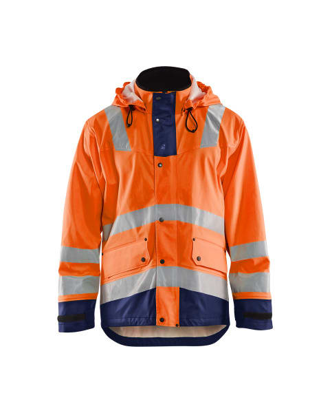 BLAKLAEDER - Regenjacke Level 2High Vis Orange/Marineblau XL