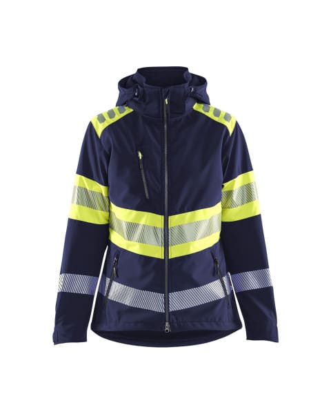 BLAKLAEDER - Damen High Vis Softshell JackeMarineblau/ High Vis Gelb XS