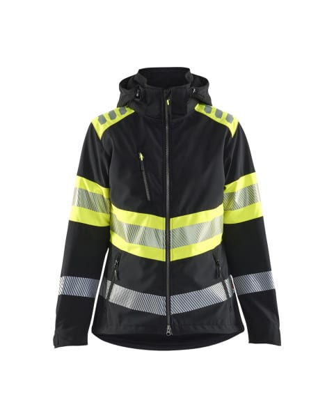 BLAKLAEDER - Damen High Vis Softshell JackeSchwarz/Gelb XXXL