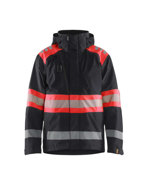BLAKLAEDER - High Vis Shell JackeSchwarz/High Vis Rot L