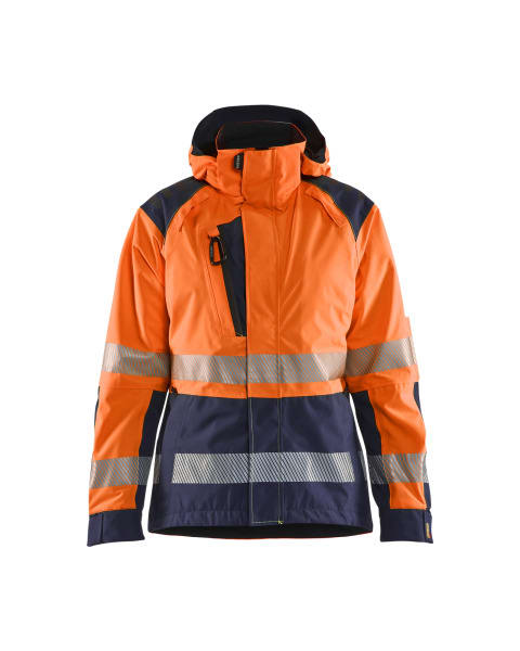 BLAKLAEDER - Damen High Vis Shell JackeHigh Vis Orange/Marineblau XXXL