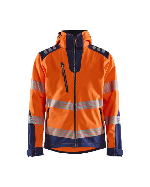 BLAKLAEDER - High Vis Softshell JackeHigh Vis Orange/Marineblau XXXL