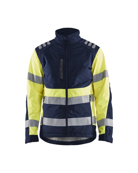 BLAKLAEDER - High Vis Softshell JackeMarineblau/ High Vis Gelb XXL