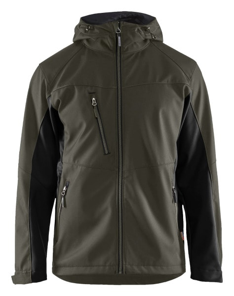 BLAKLAEDER - Softshell Jacke mit KapuzeDunkel Olivgrün/Schwarz 4XL