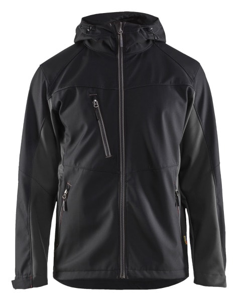 BLAKLAEDER - Softshell Jacke mit KapuzeSchwarz/Dunkelgrau 4XL