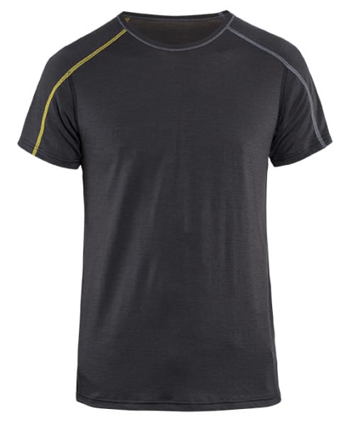 BLAKLAEDER - Unterzieh T-Shirt XLIGHT, 100% MerinoDunkelgrau/Gelb S