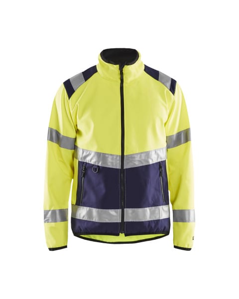 BLAKLAEDER - High Vis Softshell JackeHigh Vis Gelb/Marineblau M