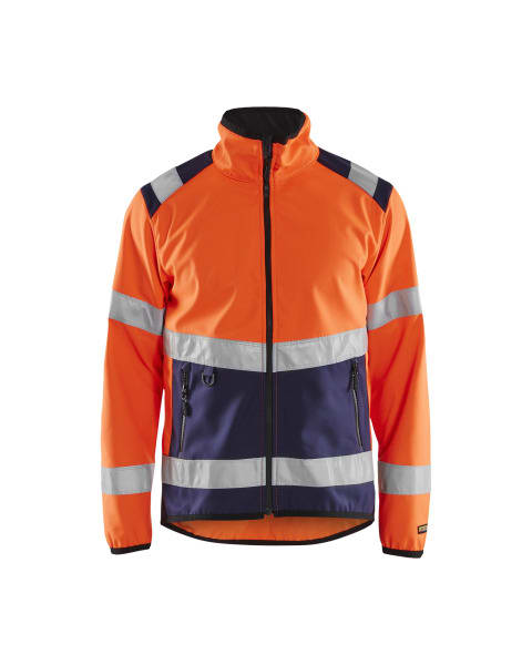 BLAKLAEDER - High Vis Softshell JackeHigh Vis Orange/Marineblau 4XL