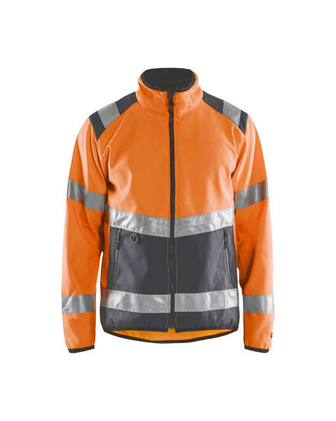 BLAKLAEDER - High Vis Softshell JackeHigh Vis Orange/Mittelgrau XL