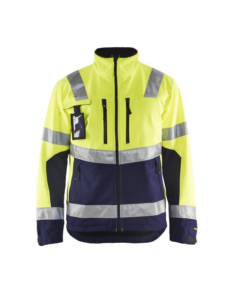 BLAKLAEDER - High Vis Softshell JackeHigh Vis Gelb/Marineblau S