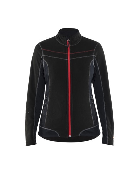 BLAKLAEDER - Damen Microfleece JackeSchwarz/Rot M