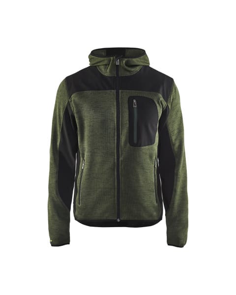 BLAKLAEDER - StrickjackeArmygrün/Schwarz XS