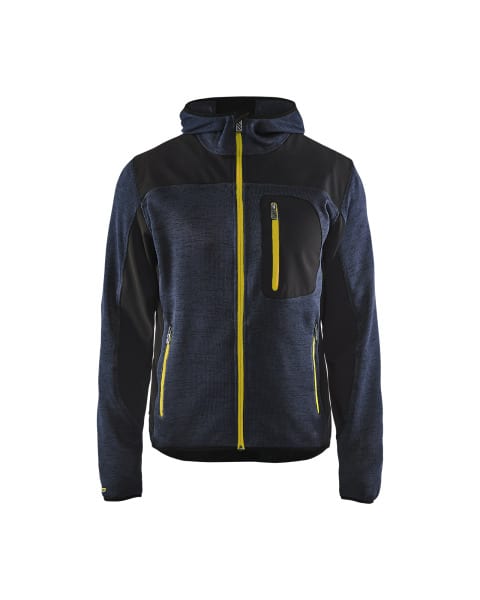 BLAKLAEDER - StrickjackeDunkelblau/Gelb XXXL