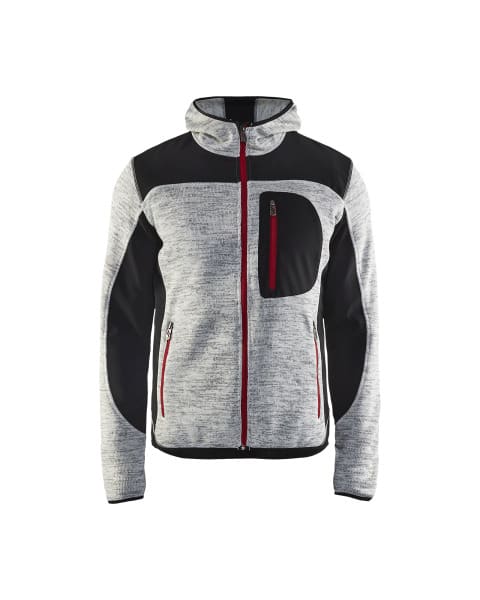 BLAKLAEDER - StrickjackeGrau Melange/Schwarz XXXL