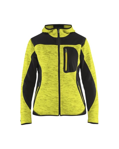 BLAKLAEDER - Damen StrickjackeHigh Vis Gelb/Schwarz XXXL
