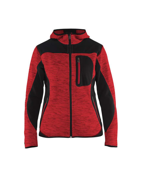 BLAKLAEDER - Damen StrickjackeRot/Schwarz L
