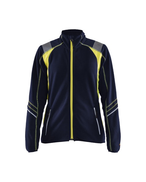 BLAKLAEDER - Damen Microfleece JackeMarineblau/ High Vis Gelb S