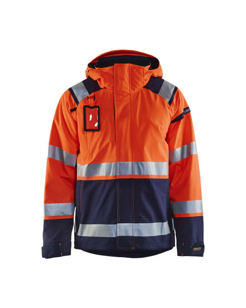 BLAKLAEDER - High Vis Shell JackeHigh Vis Orange/Marineblau XXXL