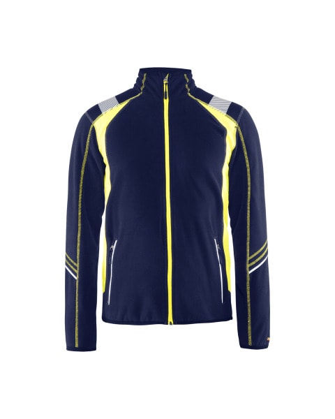 BLAKLAEDER - Microfleece JackeMarineblau/ High Vis Gelb 4XL