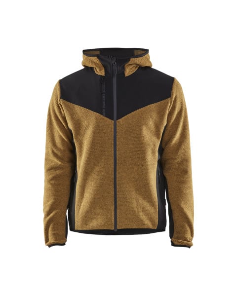 BLAKLAEDER - Strickjacke mit SoftshellHoniggold/Schwarz XXL