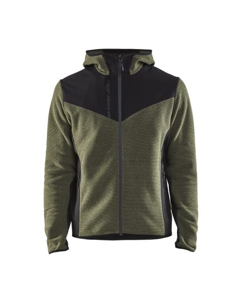 BLAKLAEDER - Strickjacke mit SoftshellHerbstgrün/Schwarz XL