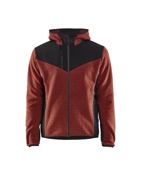 BLAKLAEDER - Strickjacke mit Softshell Rostrot/Schwarz XXS