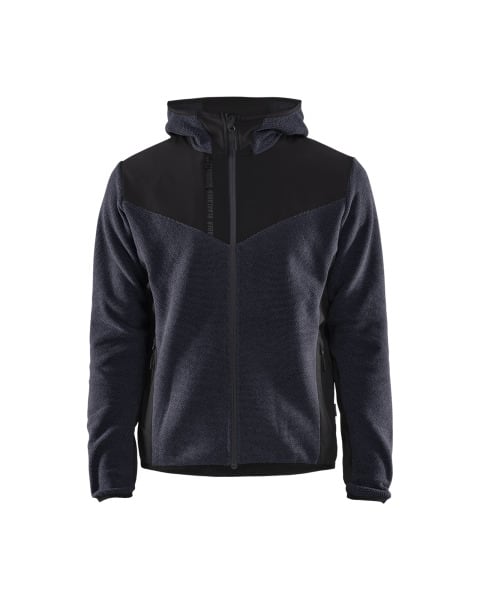 BLAKLAEDER - Strickjacke mit SoftshellDunkel Marineblau/Schwarz S