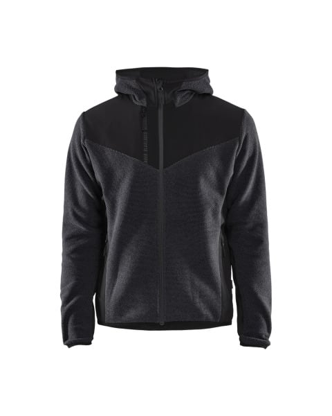 BLAKLAEDER - Strickjacke mit SoftshellDunkelgrau/Schwarz 4XL