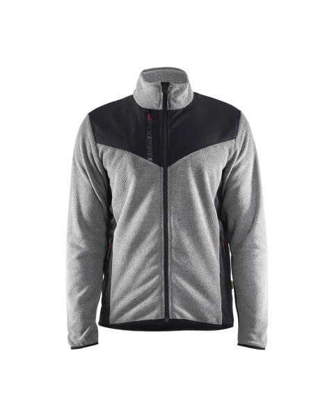 BLAKLAEDER - Strickjacke mit SoftshellGrau Melange/Schwarz XXL