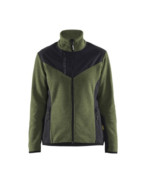 BLAKLAEDER - Damen Strickjacke mit SoftshellHerbstgrün/Schwarz L