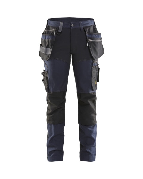 BLAKLAEDER - Damen Handwerker Arbeitshose mit Stretch Dunkel Marineblau/Schwarz D20