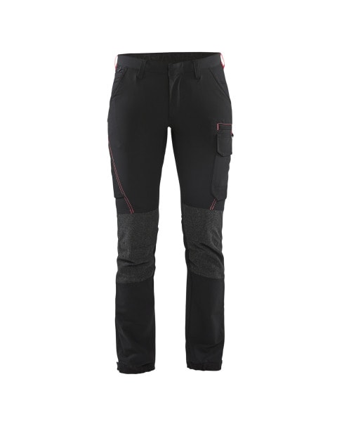 BLAKLAEDER - Damen Service Arbeitshose 4-Wege-Stretch Schwarz/Rot C38